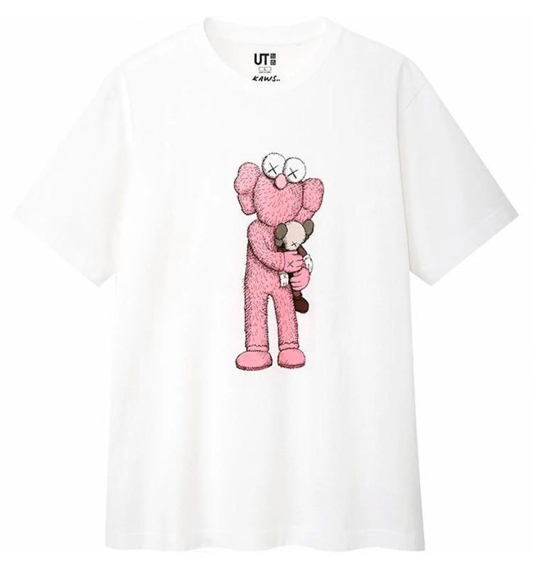 Kaws x Uniqlo pink bff white tee