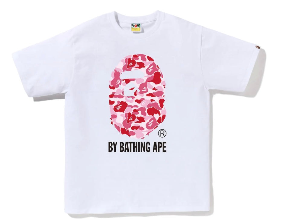 Bape Pink Big Head Tee White