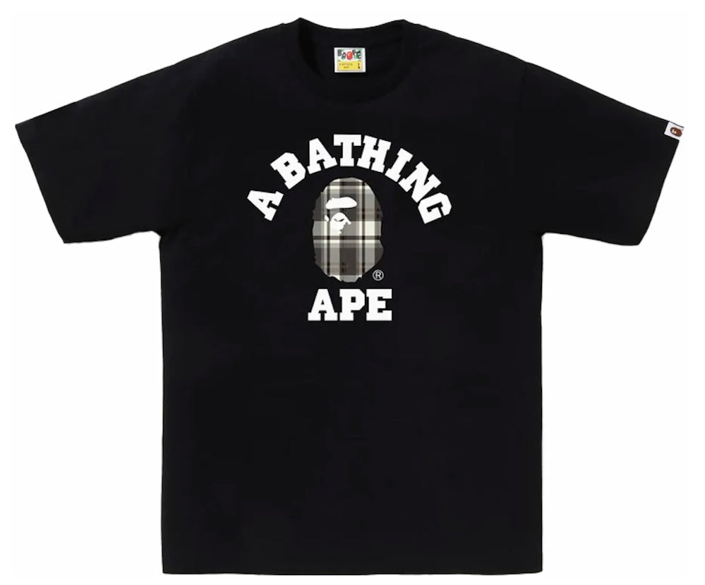 Bape ABC Grey Plaid Tee Black