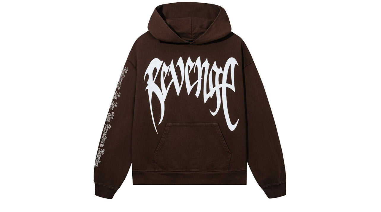 Revenge Puff Print Hoodie Brown