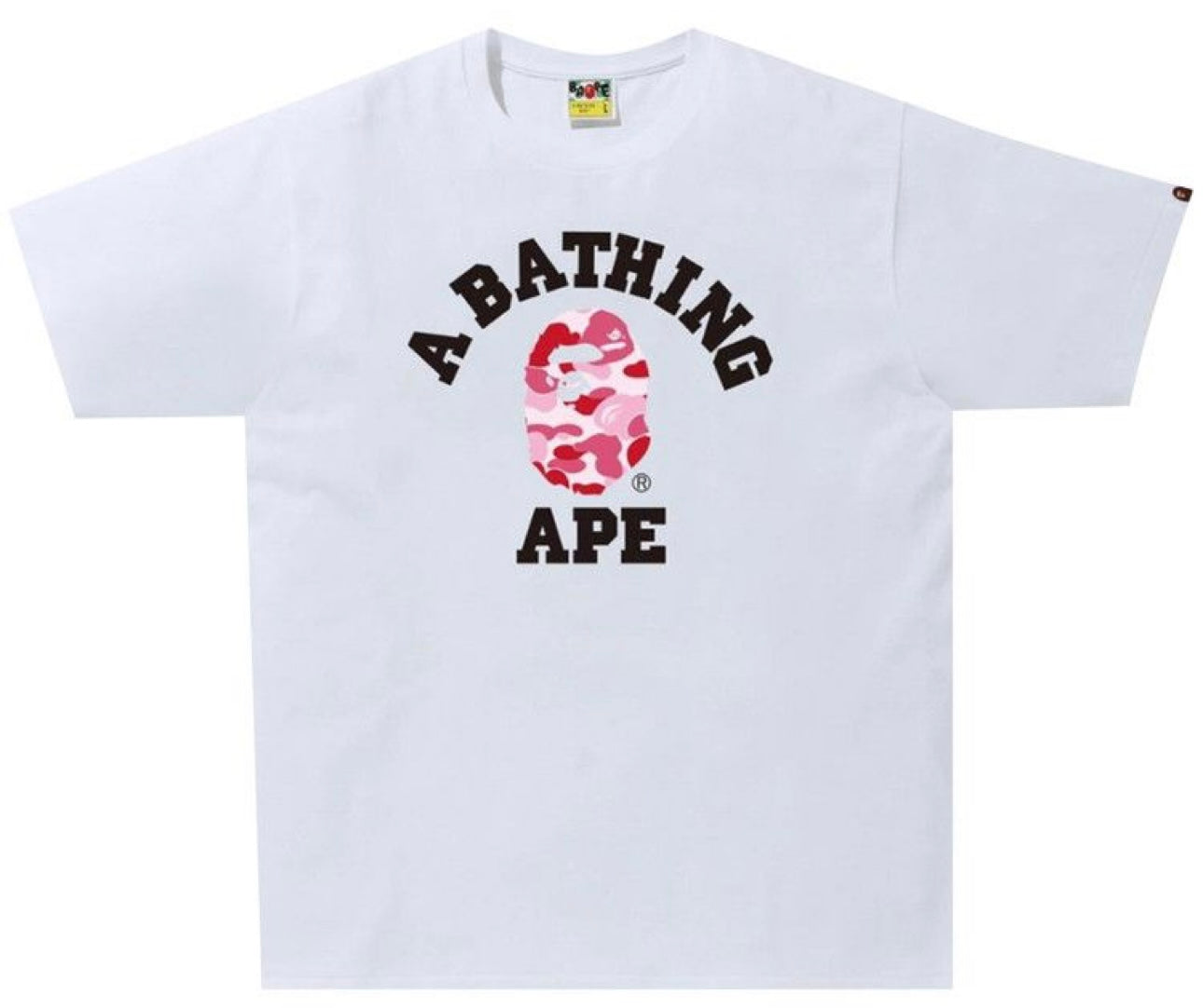 Bape ABC Pink Flame Head Tee White