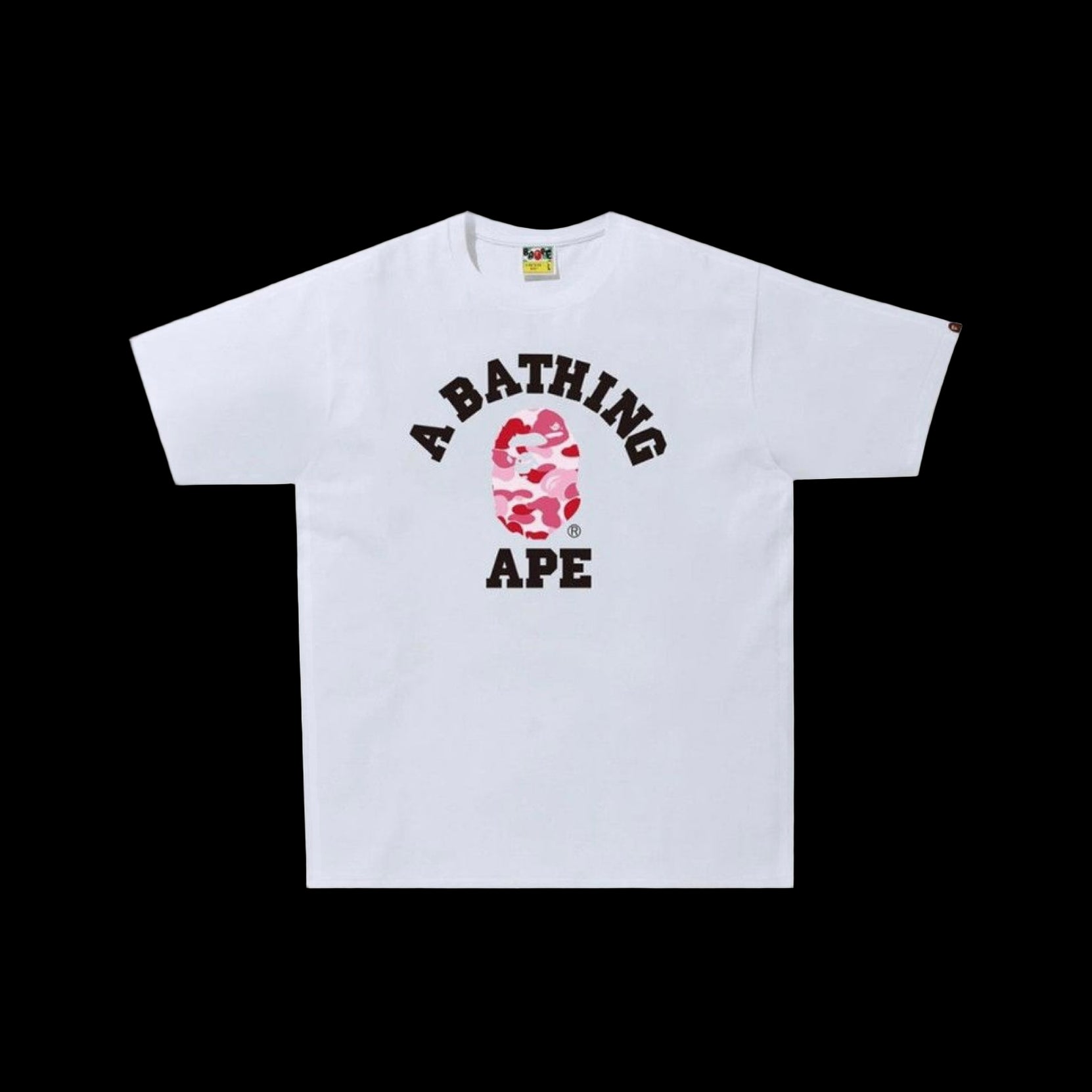 Bape ABC Pink Flame Head Tee White