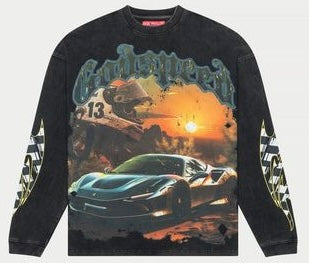 Godspeed Sunset Drift LS T-Shirt (Black wash)