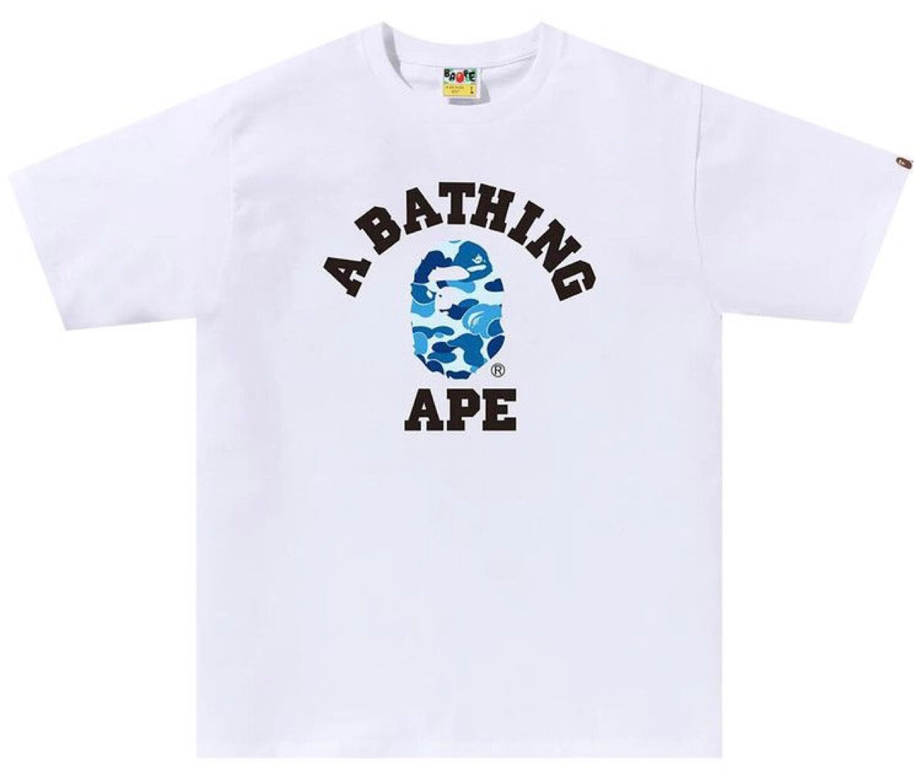 Bape ABC Blue Flame Head Tee White