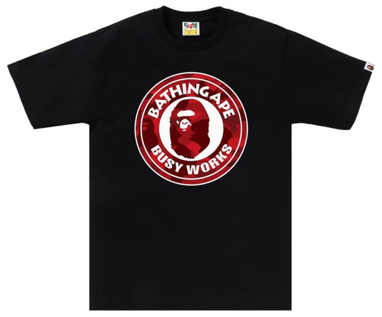 Bape Red Circle Big Head Tee Black