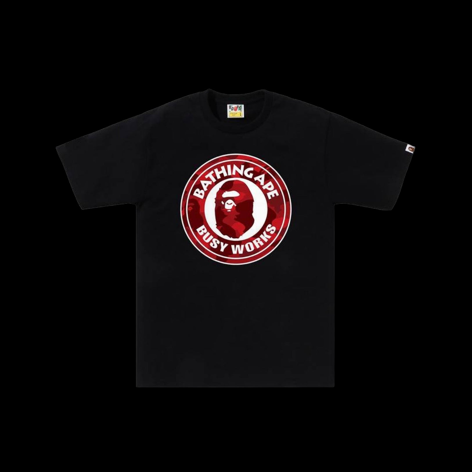 Bape Red Circle Big Head Tee Black