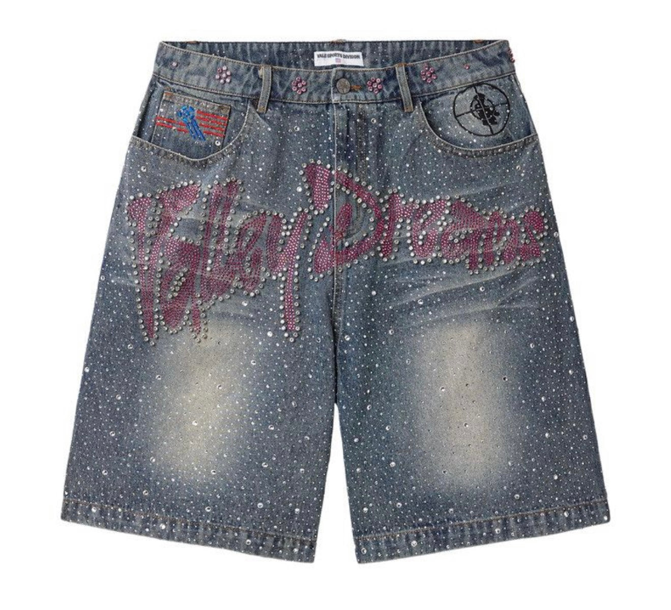 Vale Forever Iced Out Jorts 'Mild Blue'