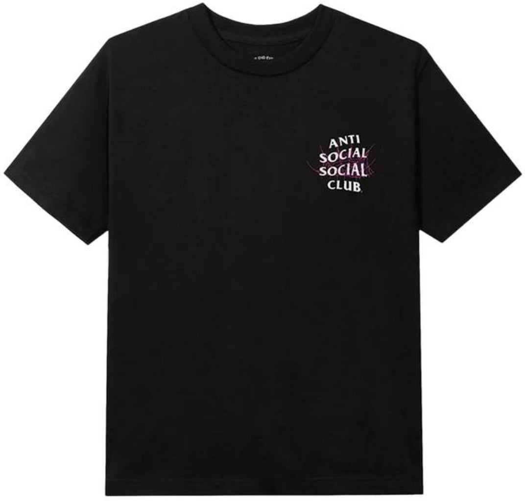 Anti-Social pink web tee black