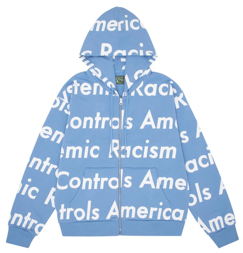 Denim Tears Repeat Zip-Up Blue