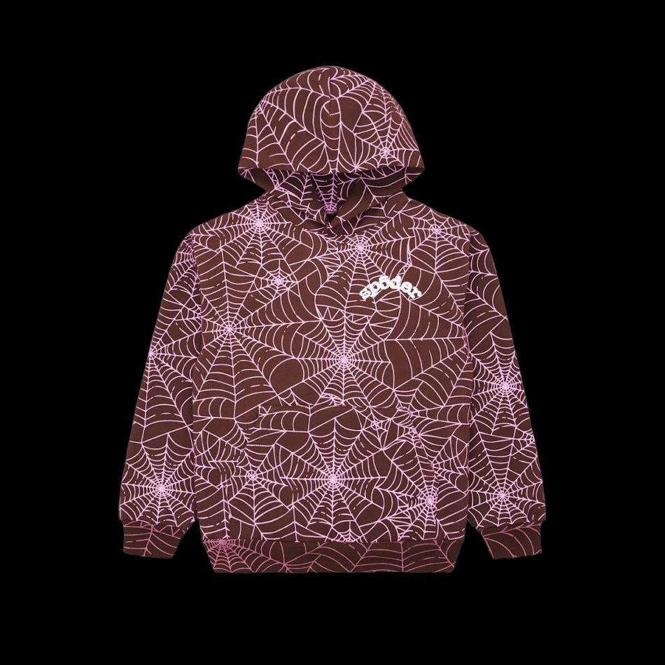 Sp5der AOPWEB Hoodie Brown