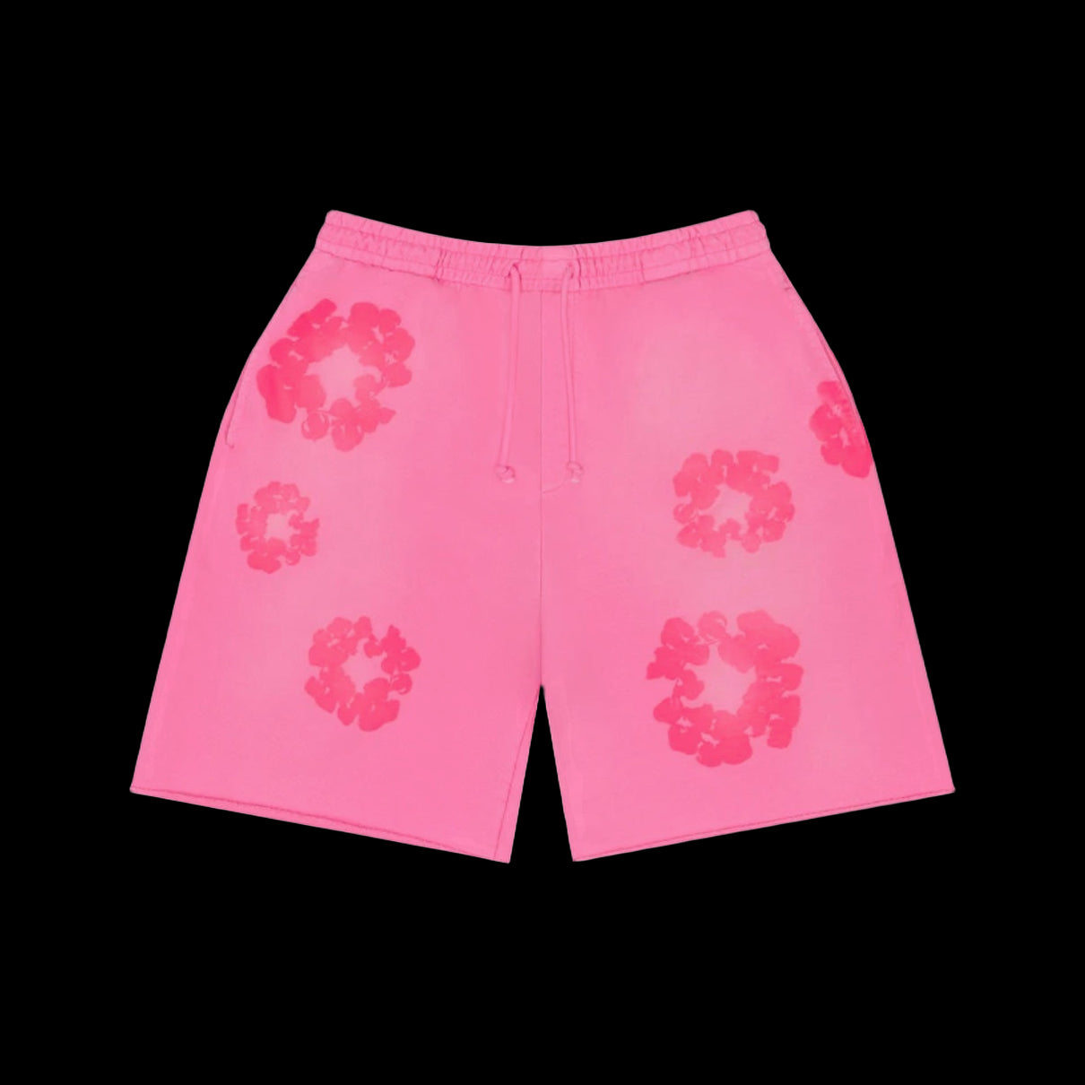 Denim Tear Mono Cotton Wreath Shorts Pink