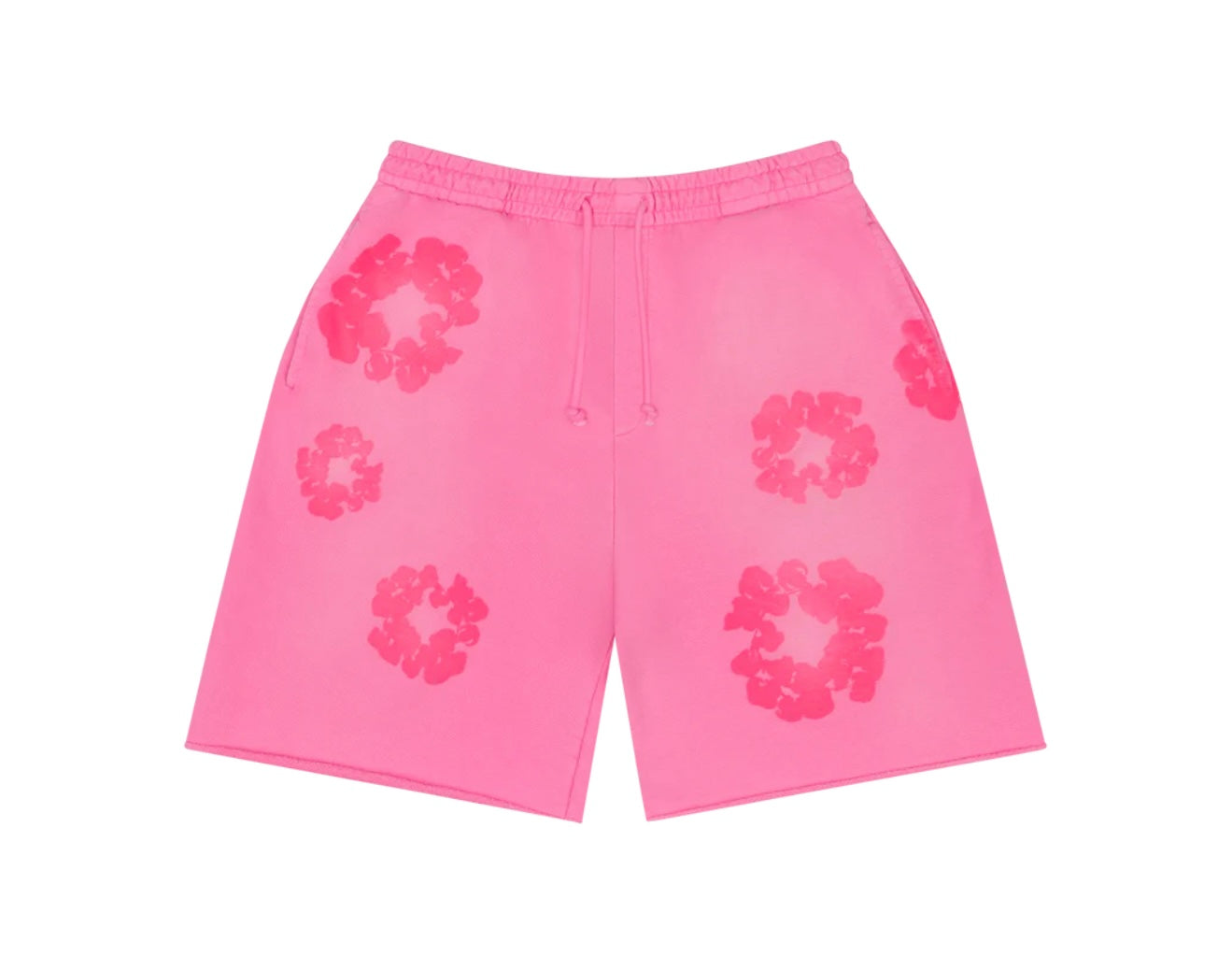 Denim Tear Mono Cotton Wreath Shorts Pink