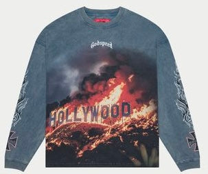 Godspeed Hollywood Inferno LS T-shirt (Blue Wash)