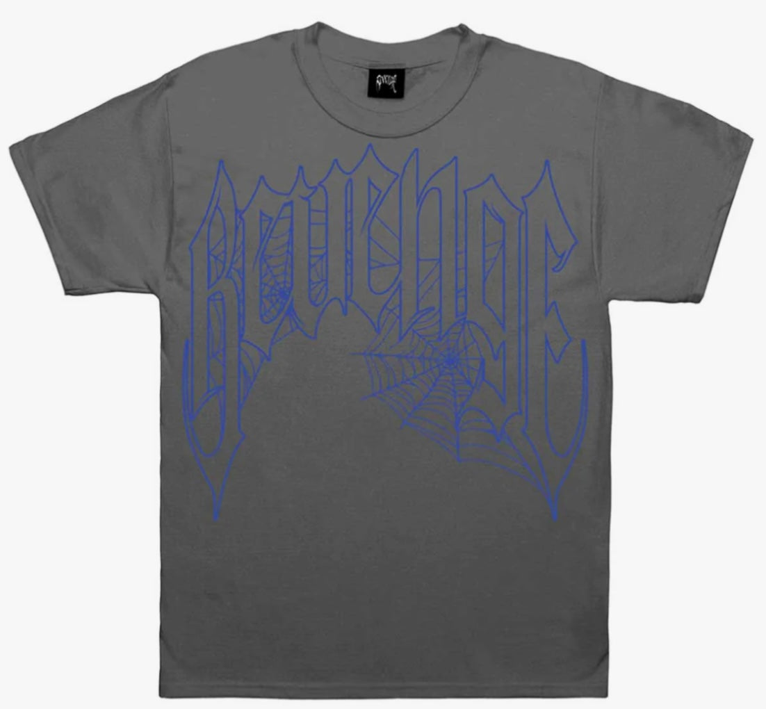 Revenge Web Print Tee Blue/Grey