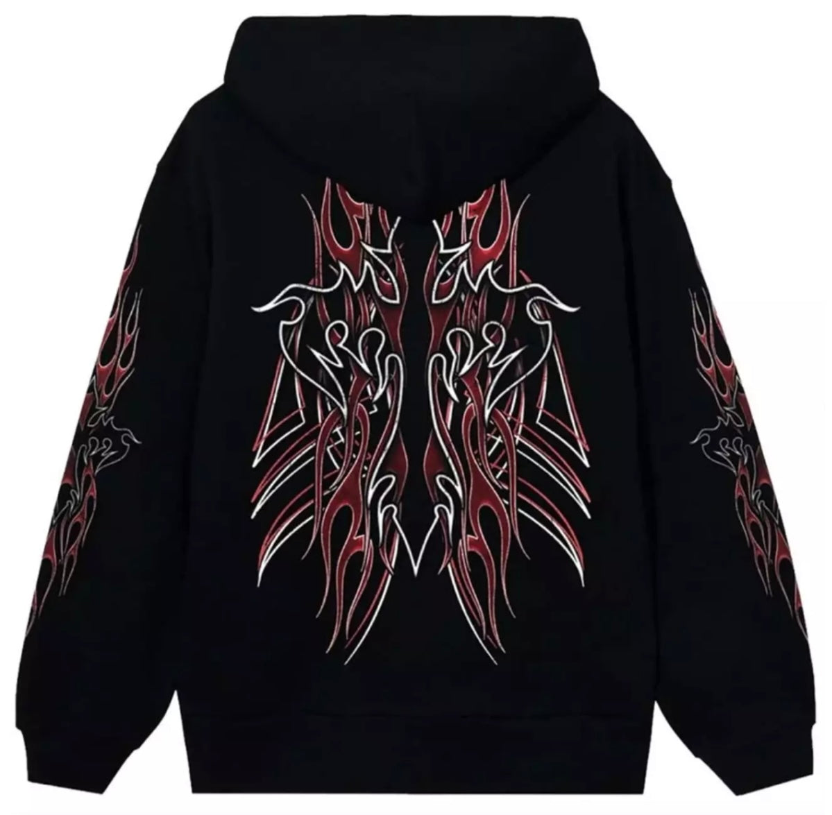 Revenge Flaming Cross Hoodie Black