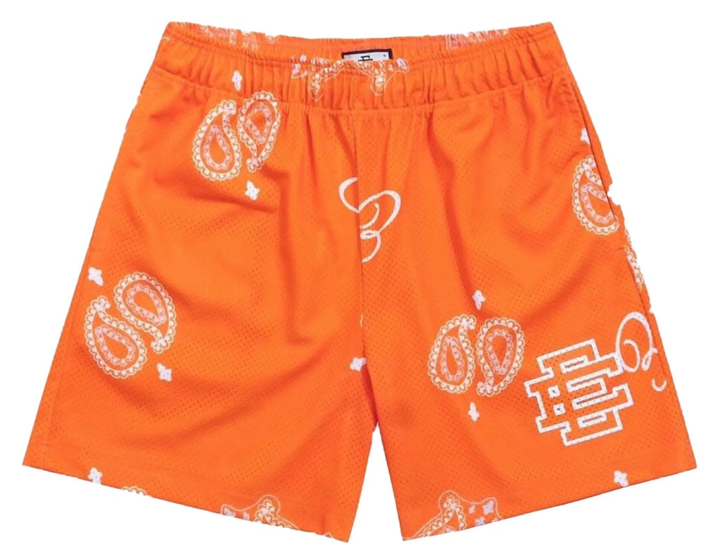 Eric Emanuel Shorts Orange Bandana