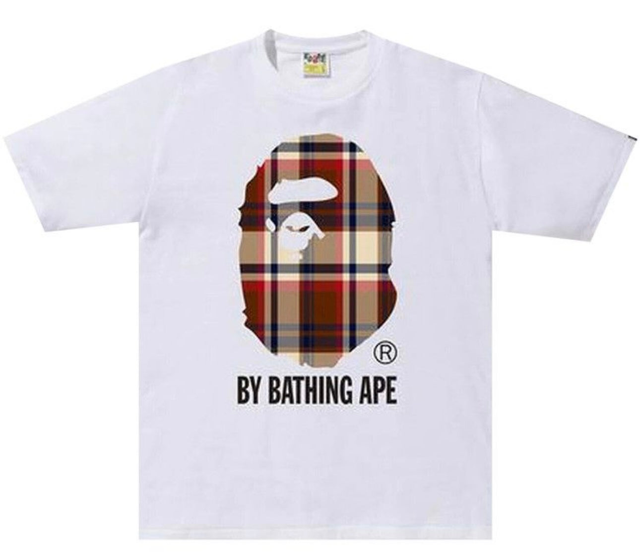 Bape Burberry Ape Head Tee White