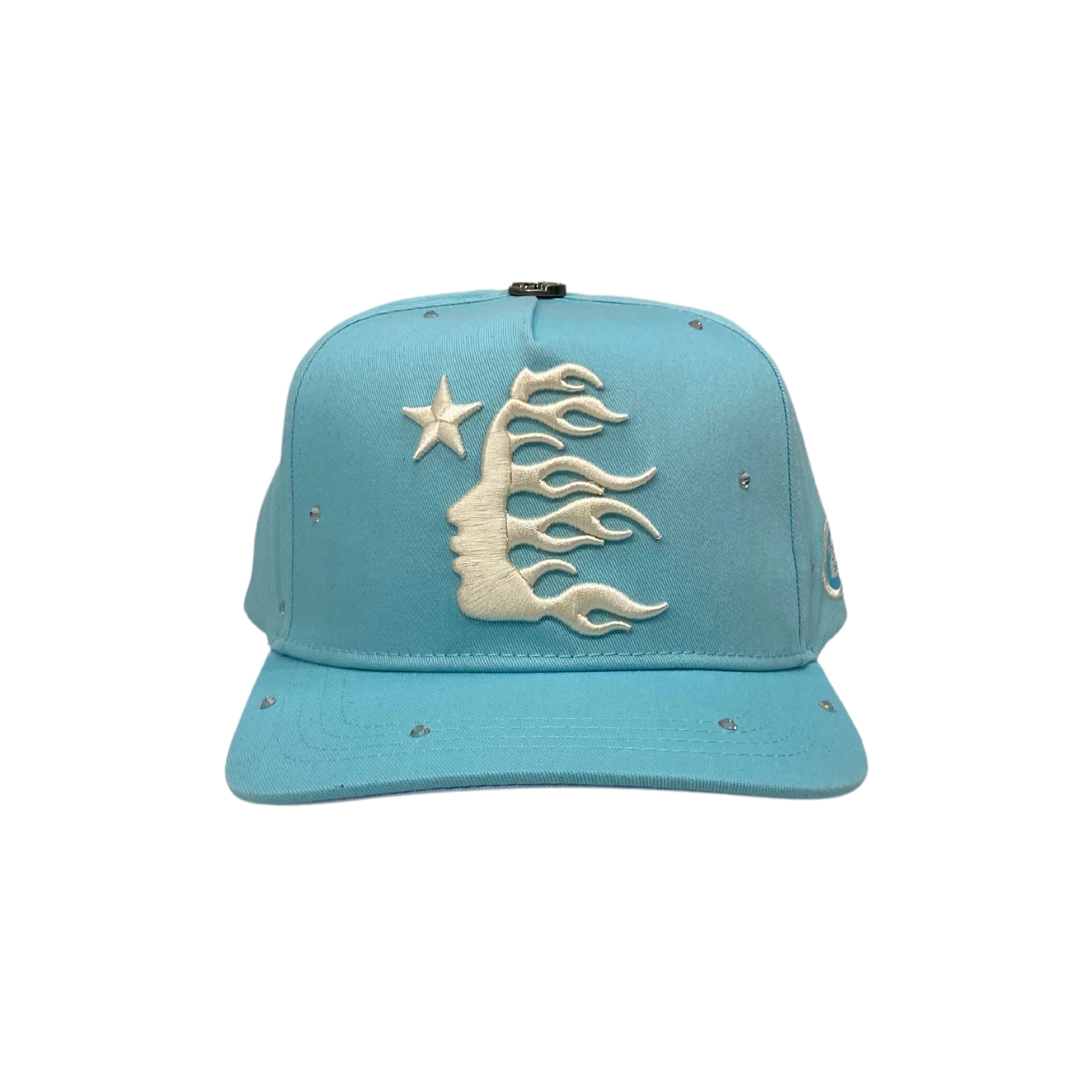 Hellstar Og Logo Hat Fitted + Rhinestones 'Baby Blue'