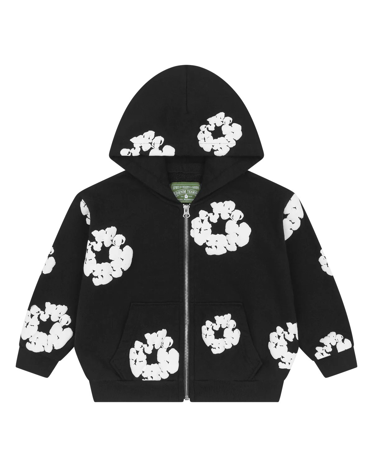 Kids Cotton Wreath Zip Hoodie Black