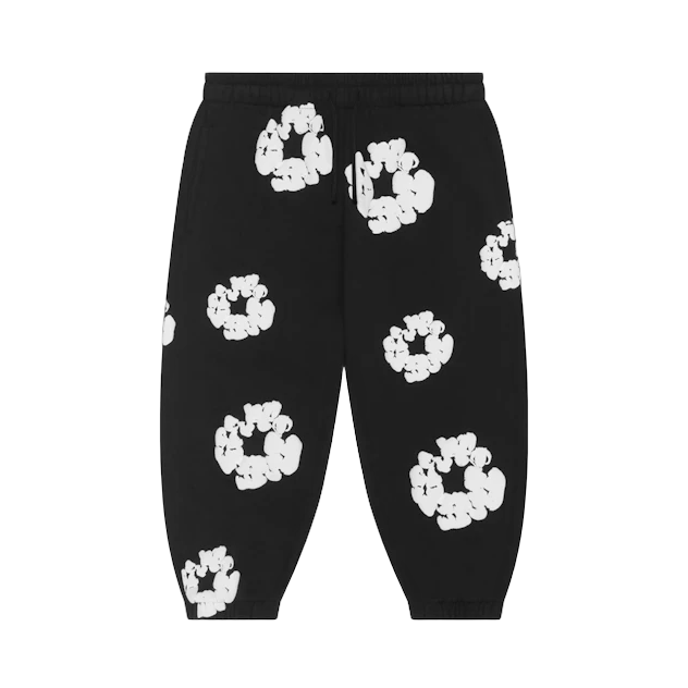 Kids Cotton Wreath Sweatpants Black