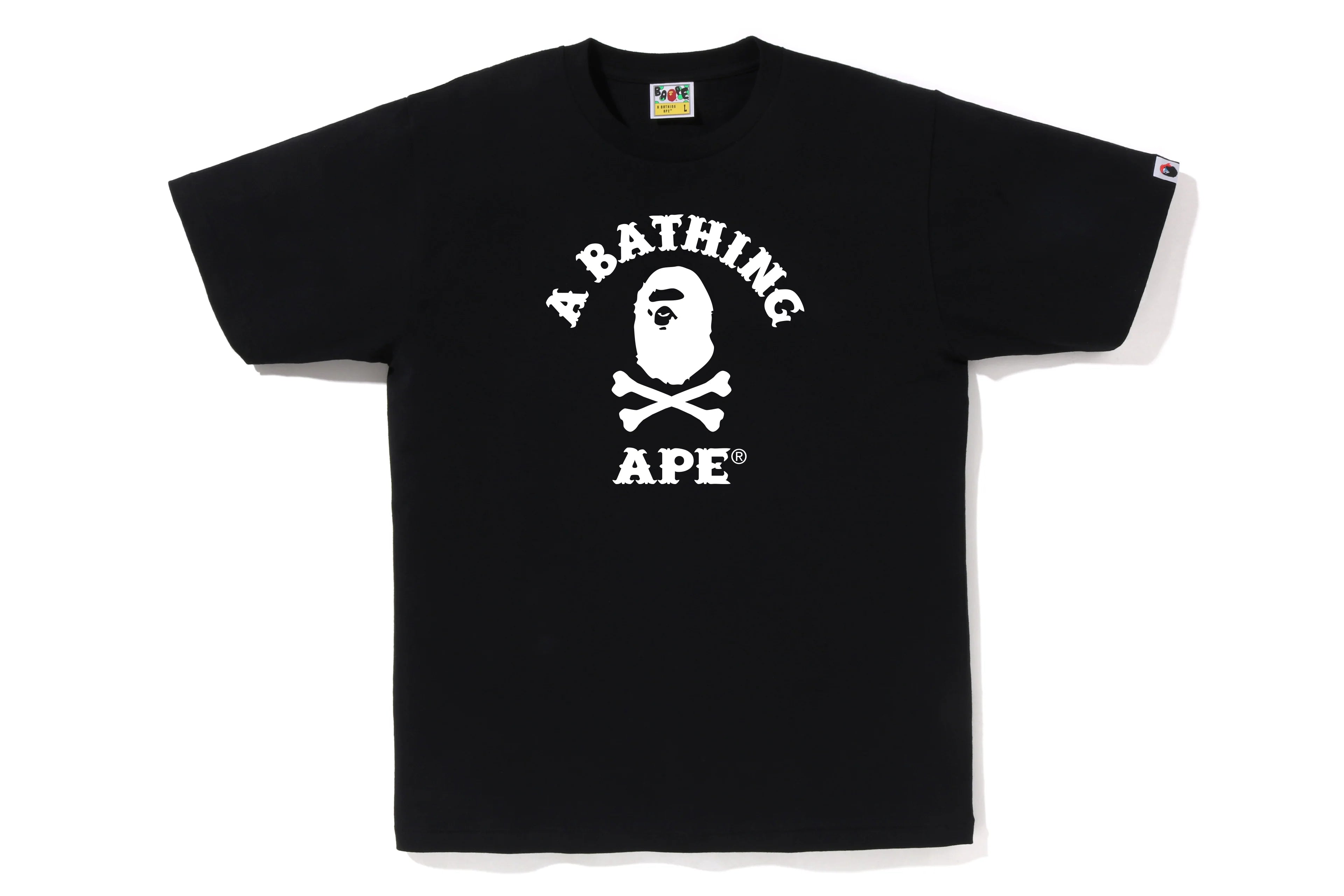 Bape Ape Crossbone College Tee Black