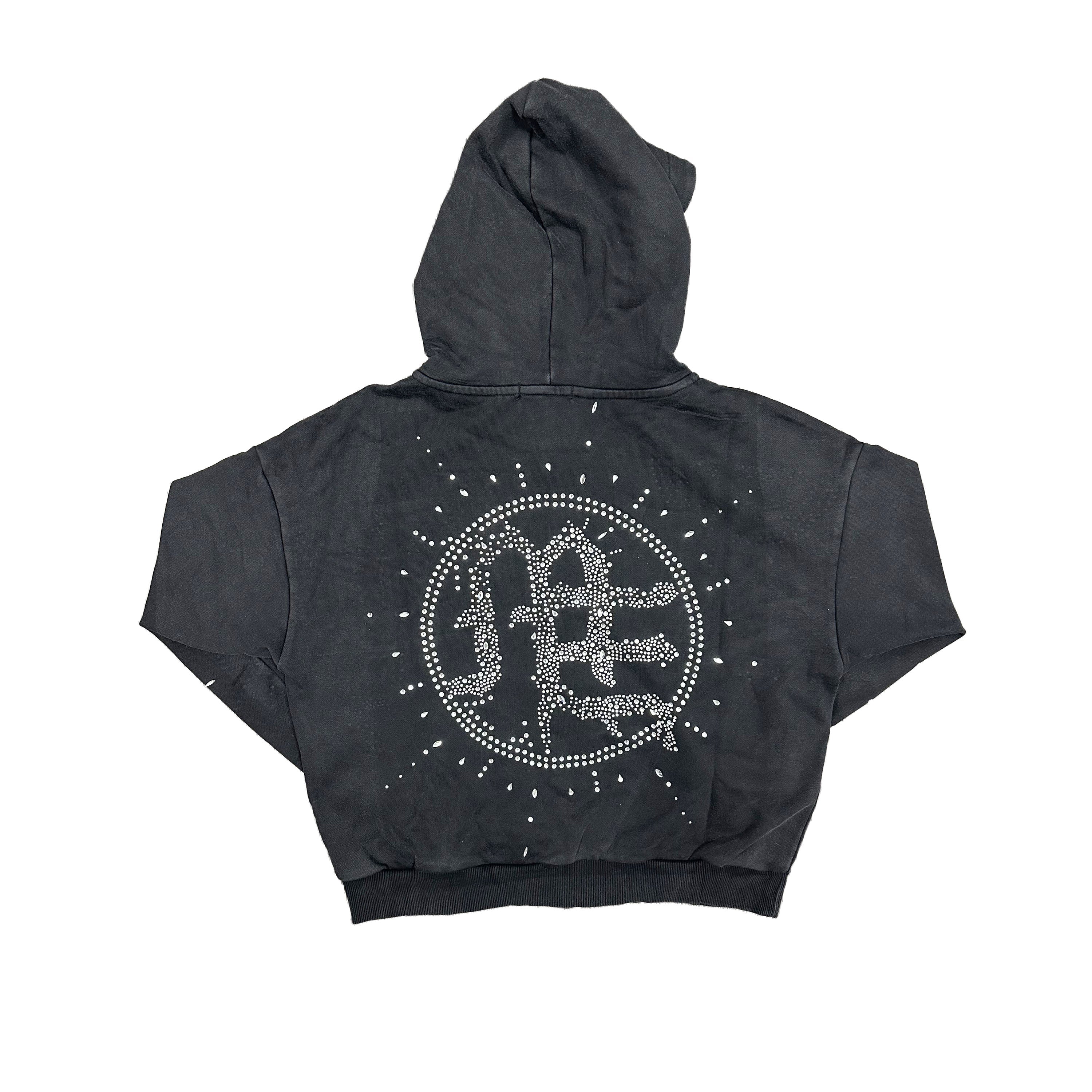 Mixed Emotions Eclipse Grey Rhinestone Hoodie
