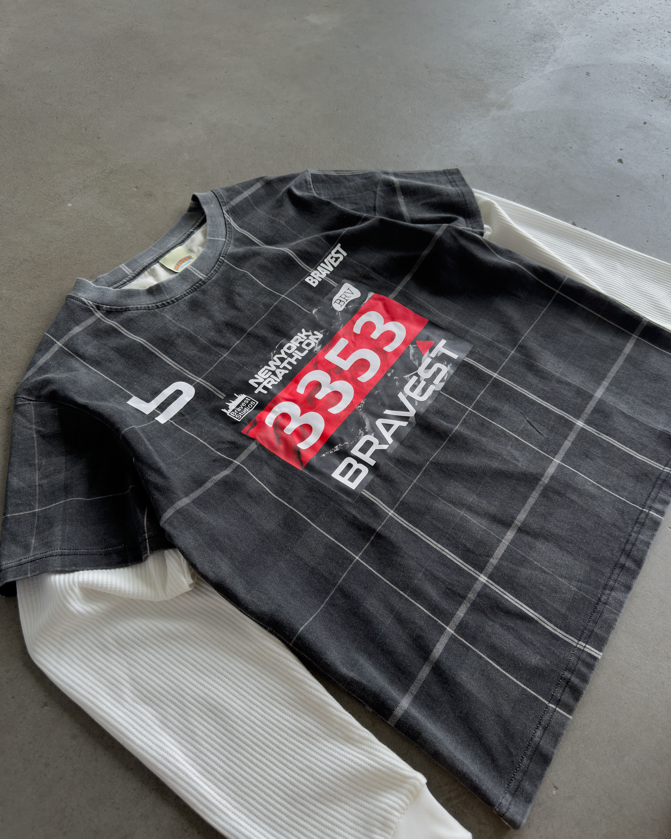 Bravest Studios Marathon Plaid Thermal Tee