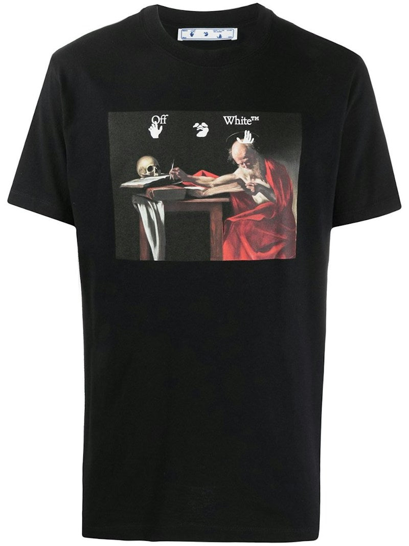 OFF-WHITE Slim Fit Caravaggio Saint Jerome Writing T-shirt Black