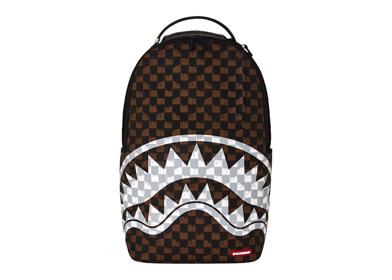Sprayground Check Ghost Drip Backpack Brown
