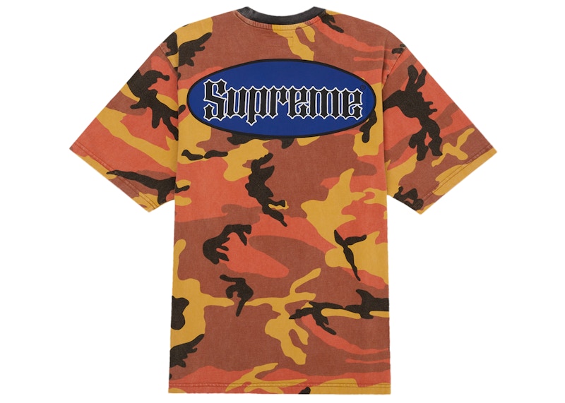 Supreme Cracked Pocket S/S Top Orange Camo