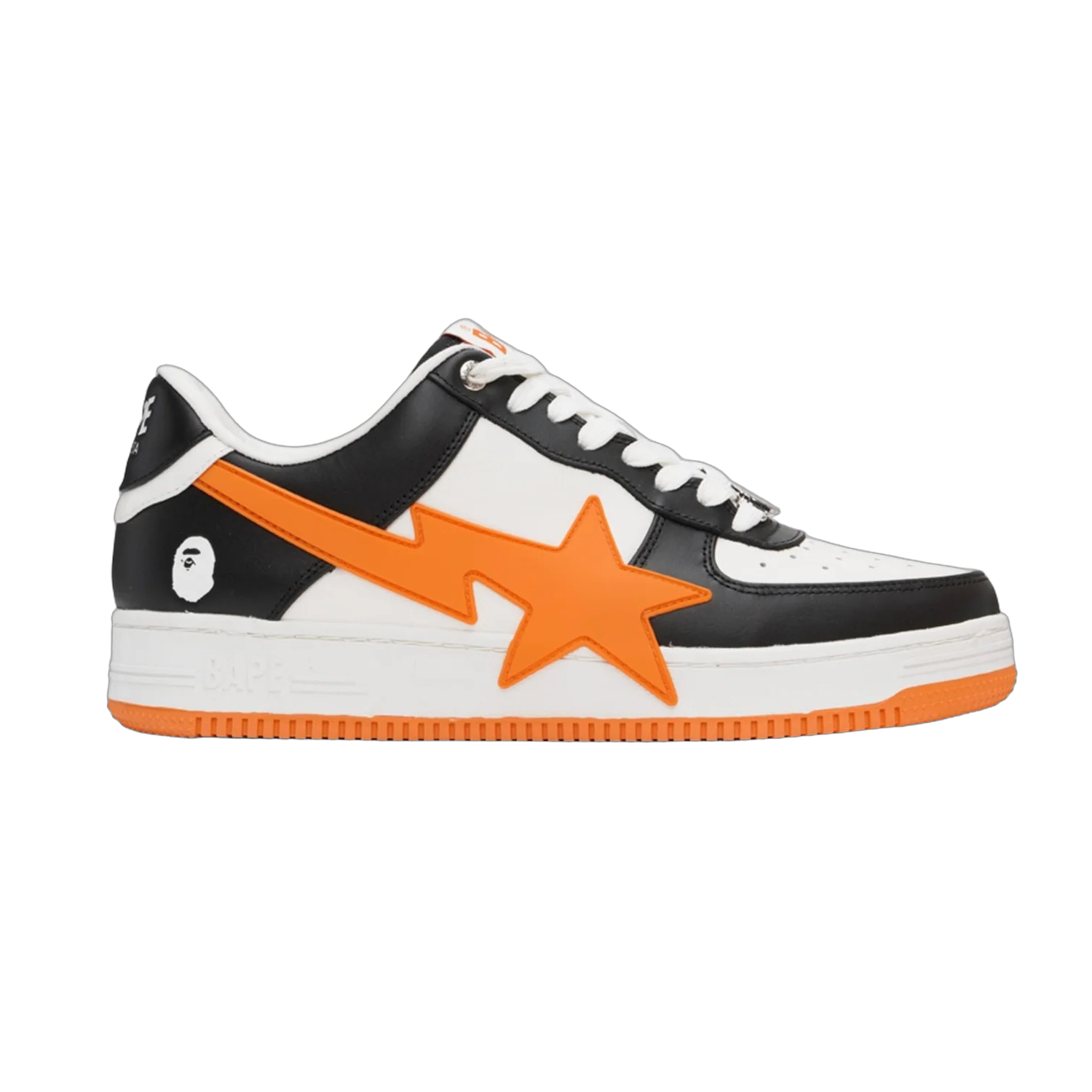 Bapesta Black & White & Orange Sta Os