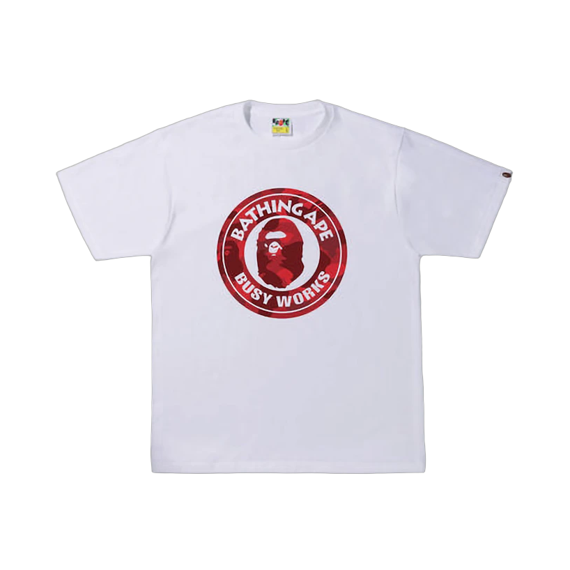 Bape Red Circle Big Head Tee White