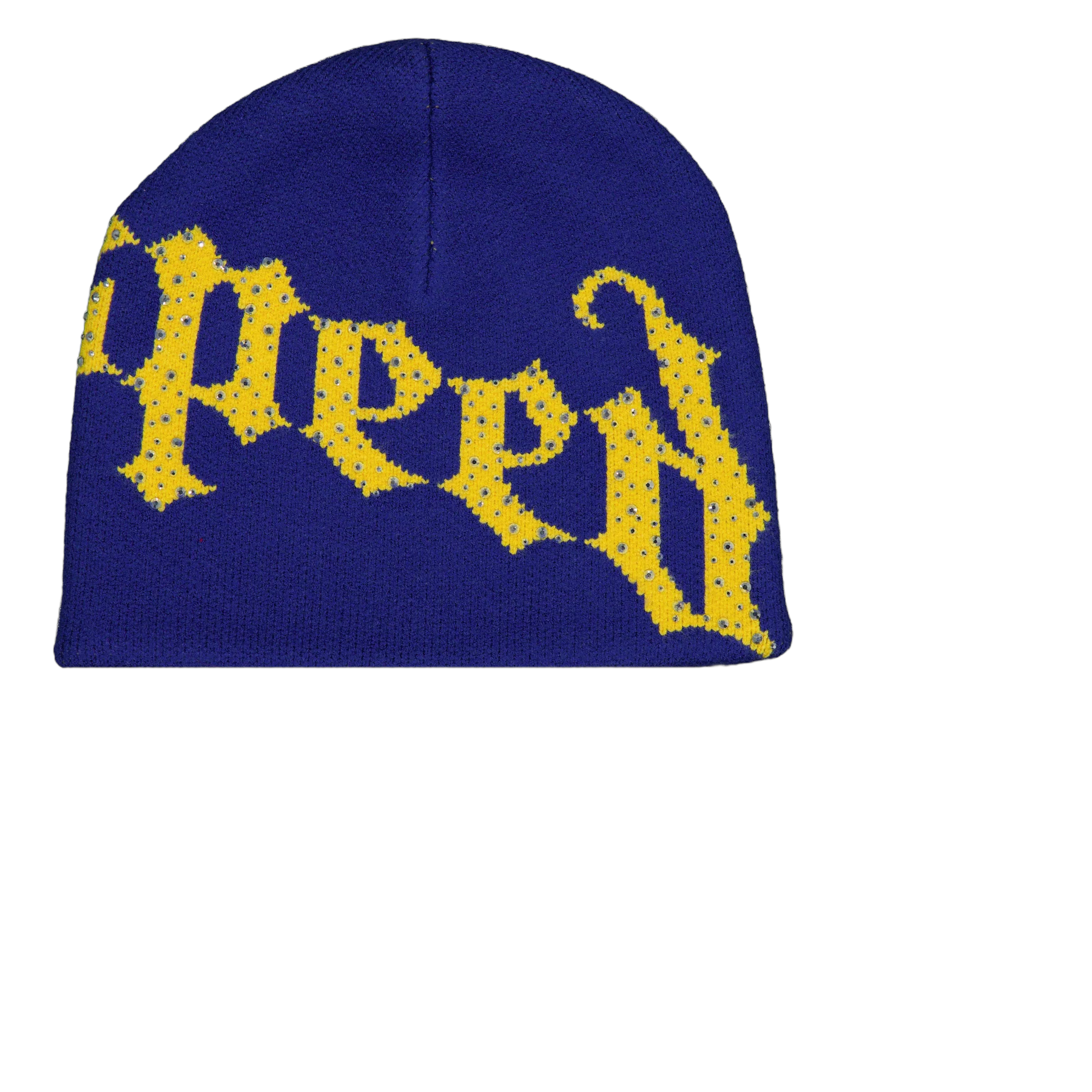Godspeed OG Logo Studded Beanie 'Blue/Yellow'