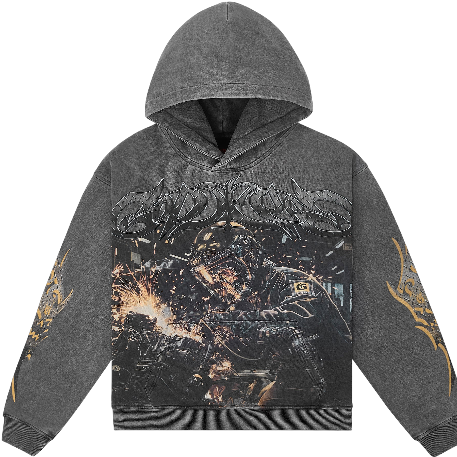 Godspeed Steel Sharpens Steel Hoodie (Grey Wash)