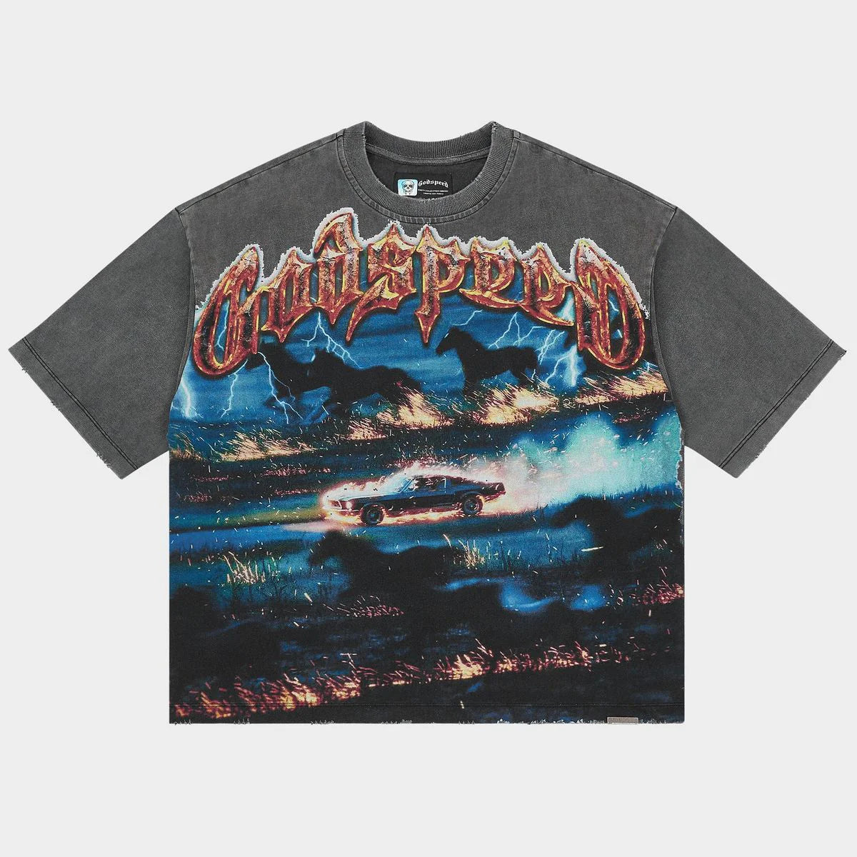 Godspeed Horsepower Tee 'Grey Wash'