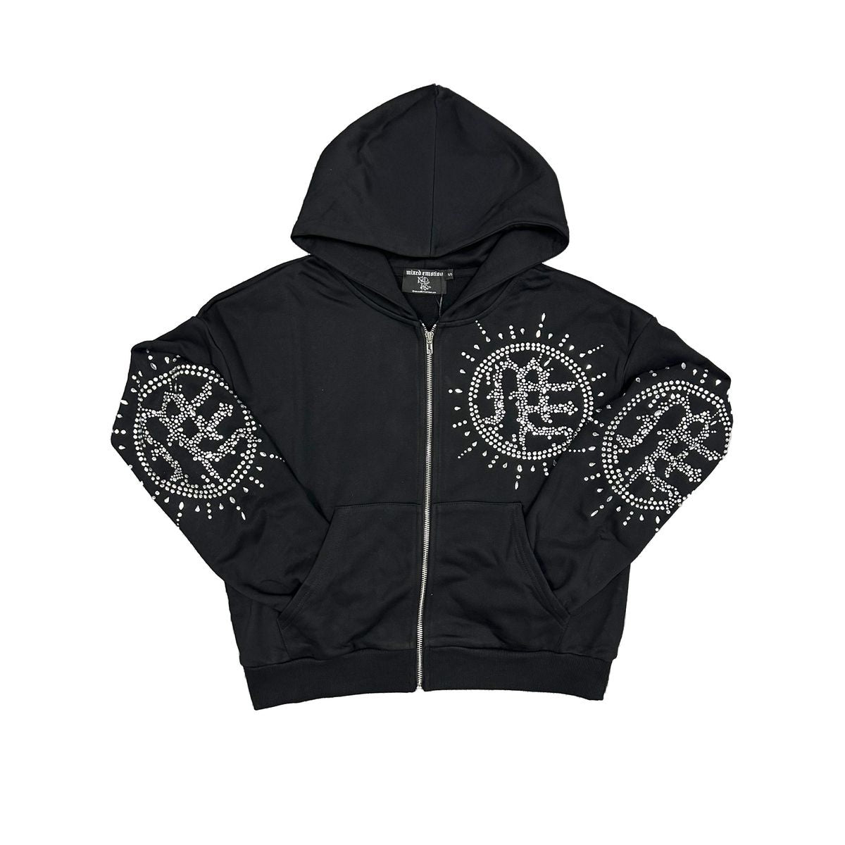 Mixed Emotion "Eclipse" Black Rhinestone Zip Up Hoodie