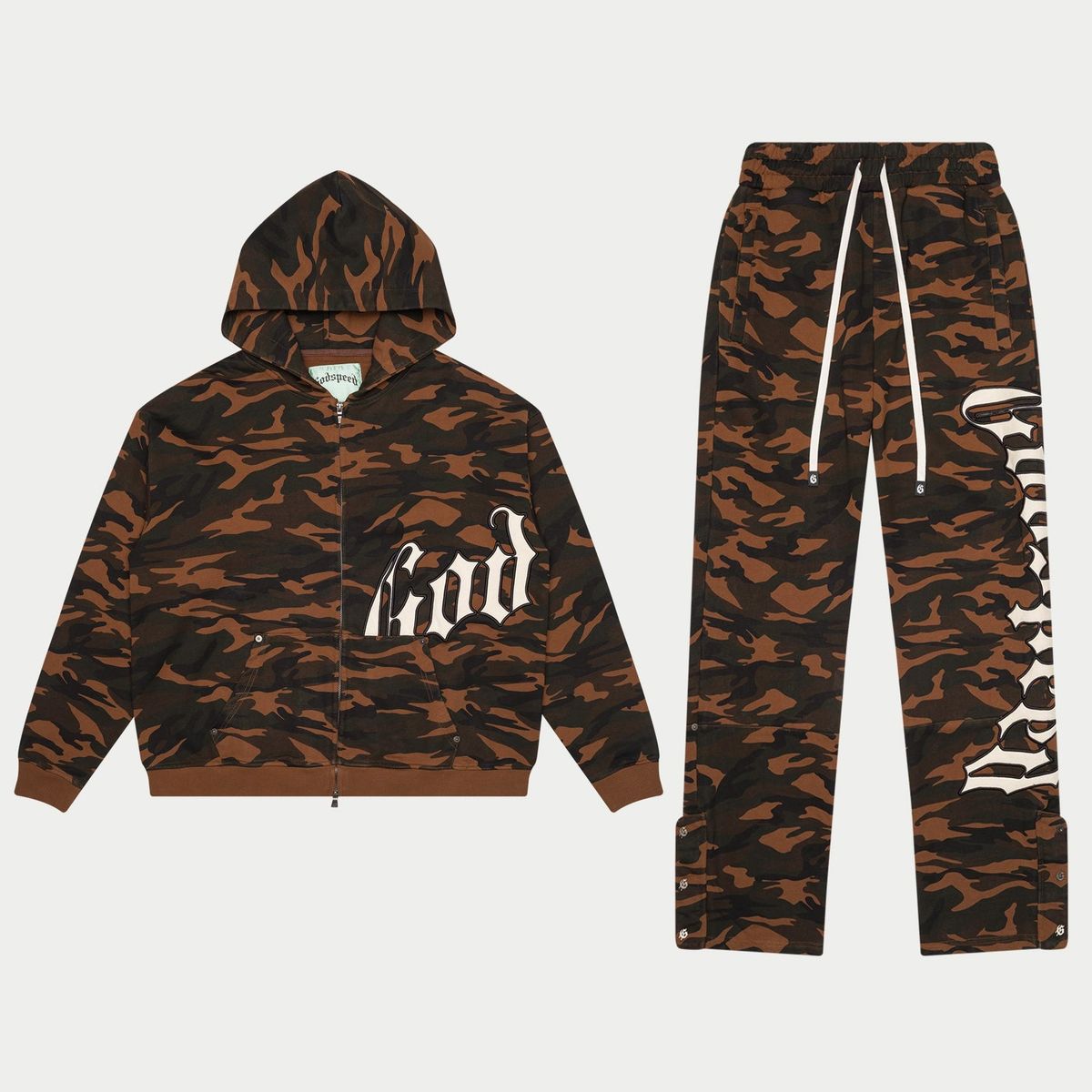 *Set As Sold* GodSpeed OG Logo Sweatsuit (Brown Camo)