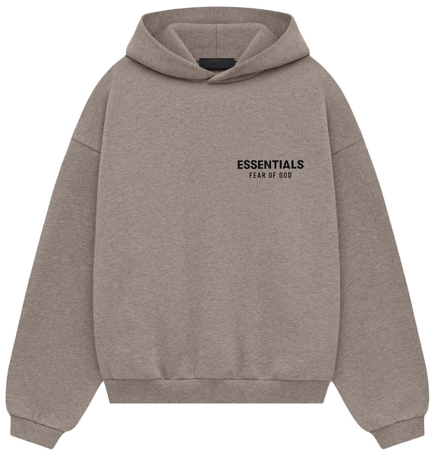 *flawed* Essentials Heather Grey Fleece Hoodie (Black Logo)