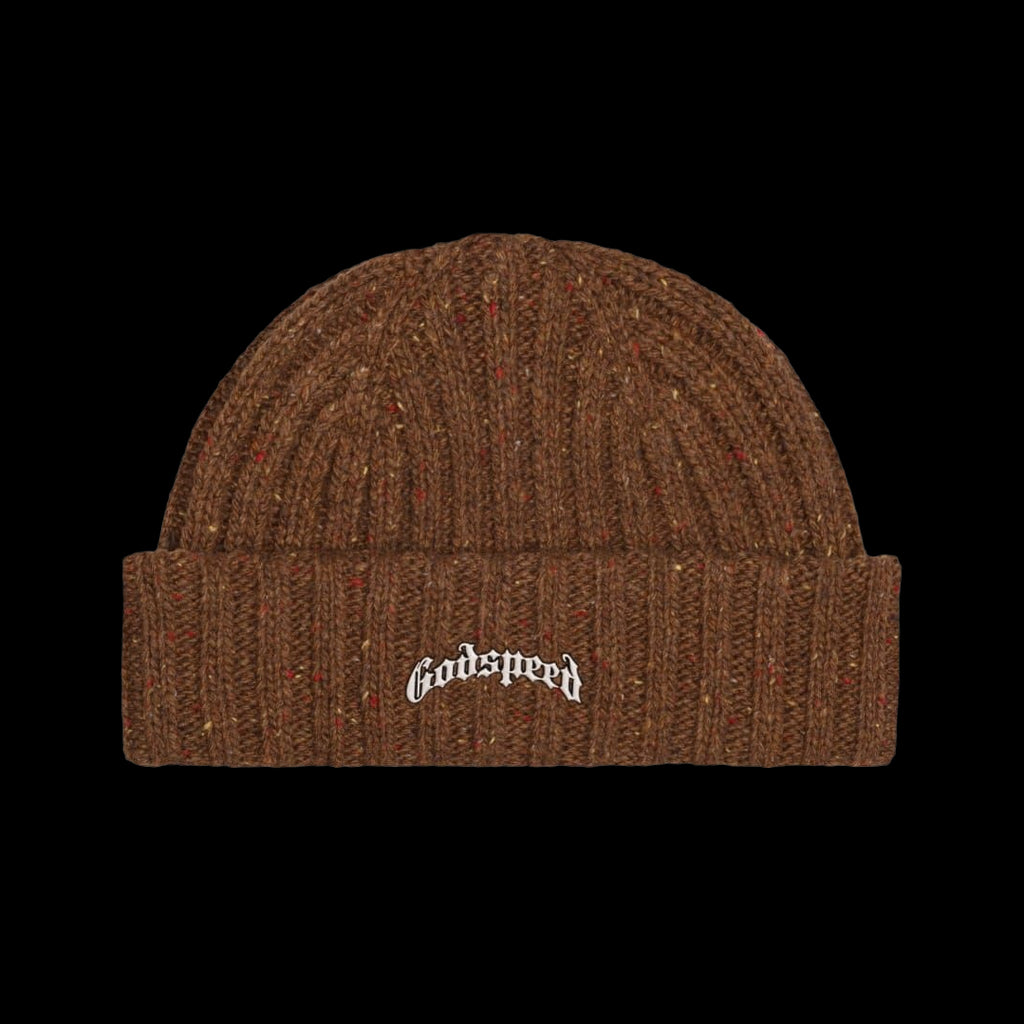 Godspeed Og Logo Emblem Beanie Brown Speckle