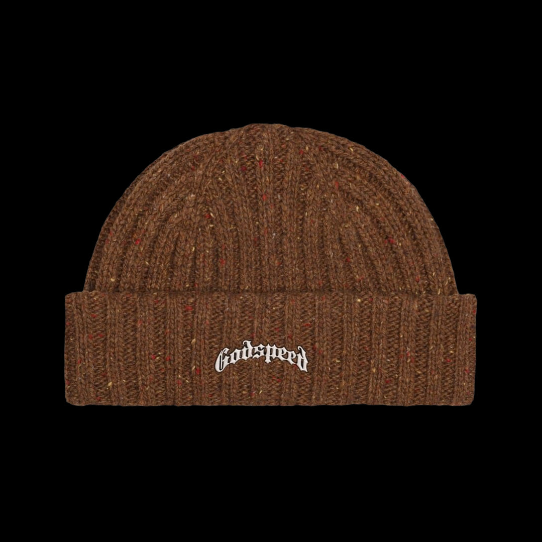 Godspeed Og Logo Emblem Beanie Brown Speckle