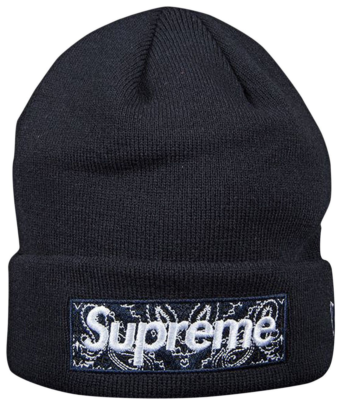 Supreme x New Era Bandana Box Logo Beanie 'Navy'