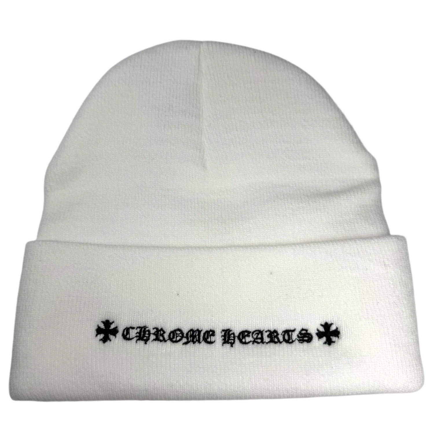 CHROME HEARTS 'CH LOGO' WHITE BEANIE