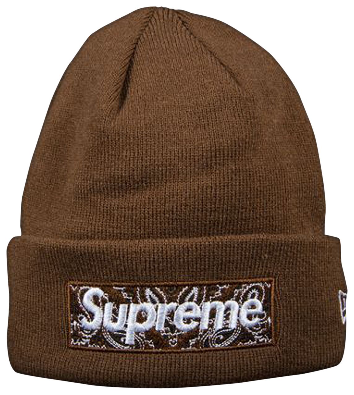 Supreme x New Era Bandana Box Logo Beanie 'Brown'