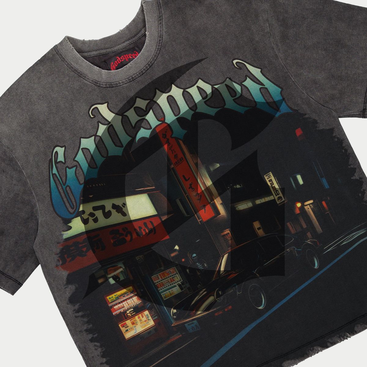 Godspeed Pit Stop: Tokyo Tee Grey Wash