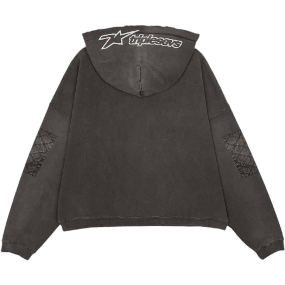 Triple Sevens Moto Zip Up Hoodie Black