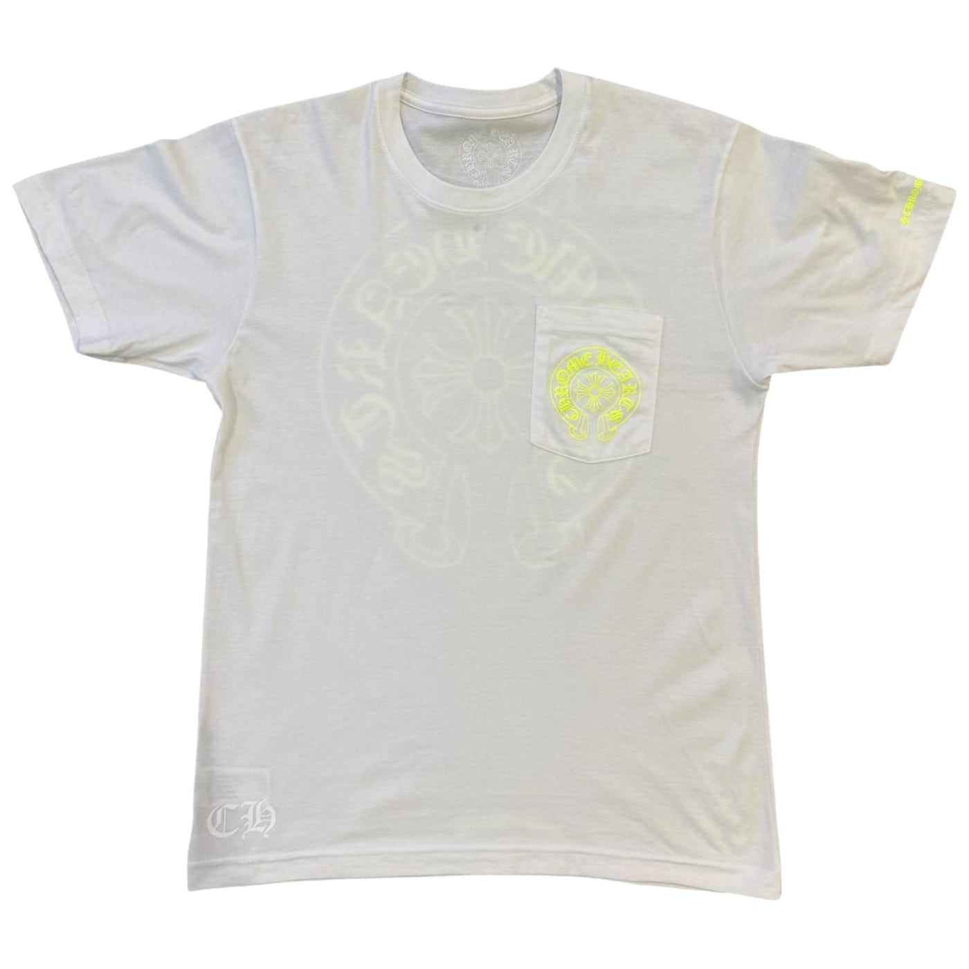 Chrome Hearts Horseshoe Logo Pocket T-Shirt 'White/Neon'