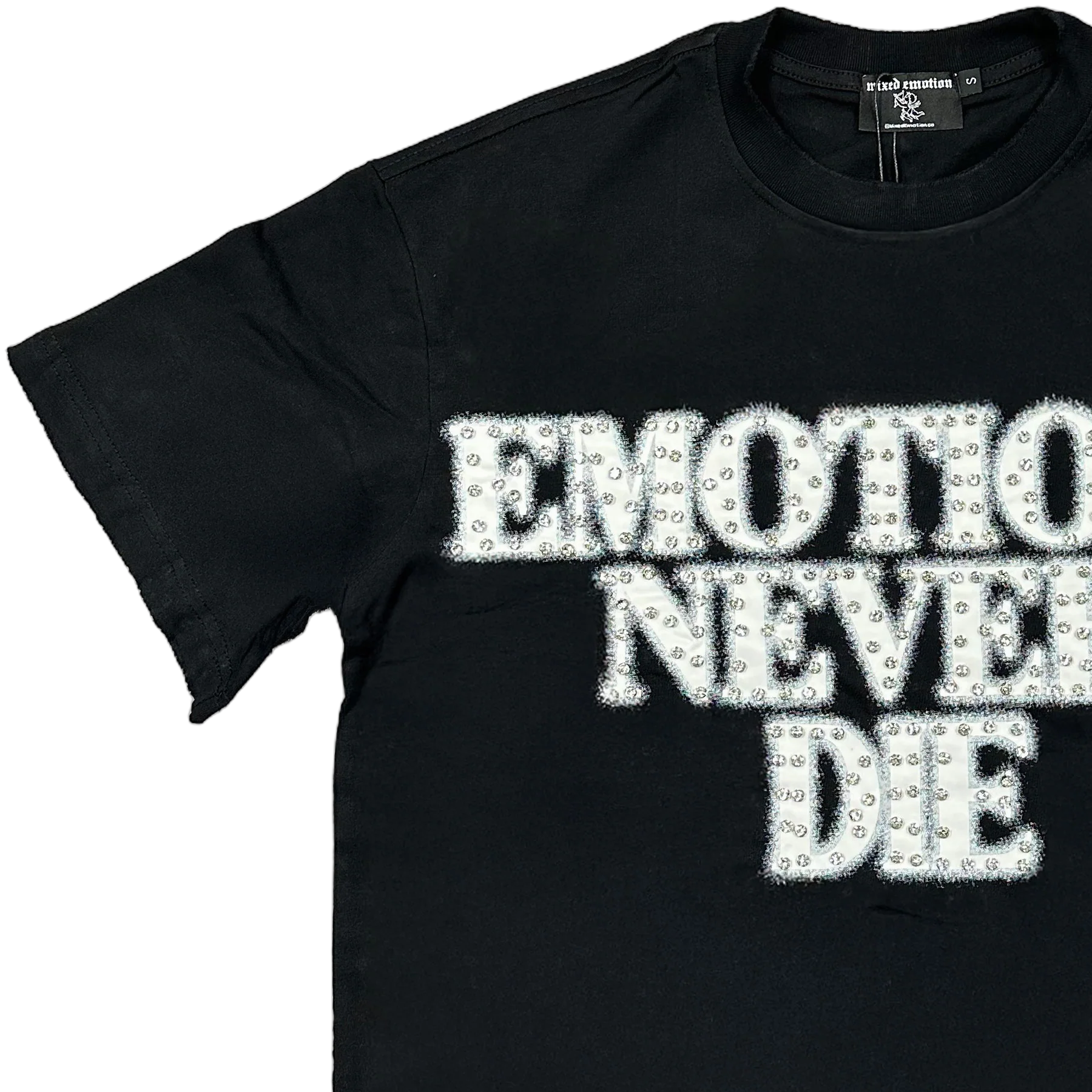 Mixed Emotion Black 'End' Rhinestone Tee