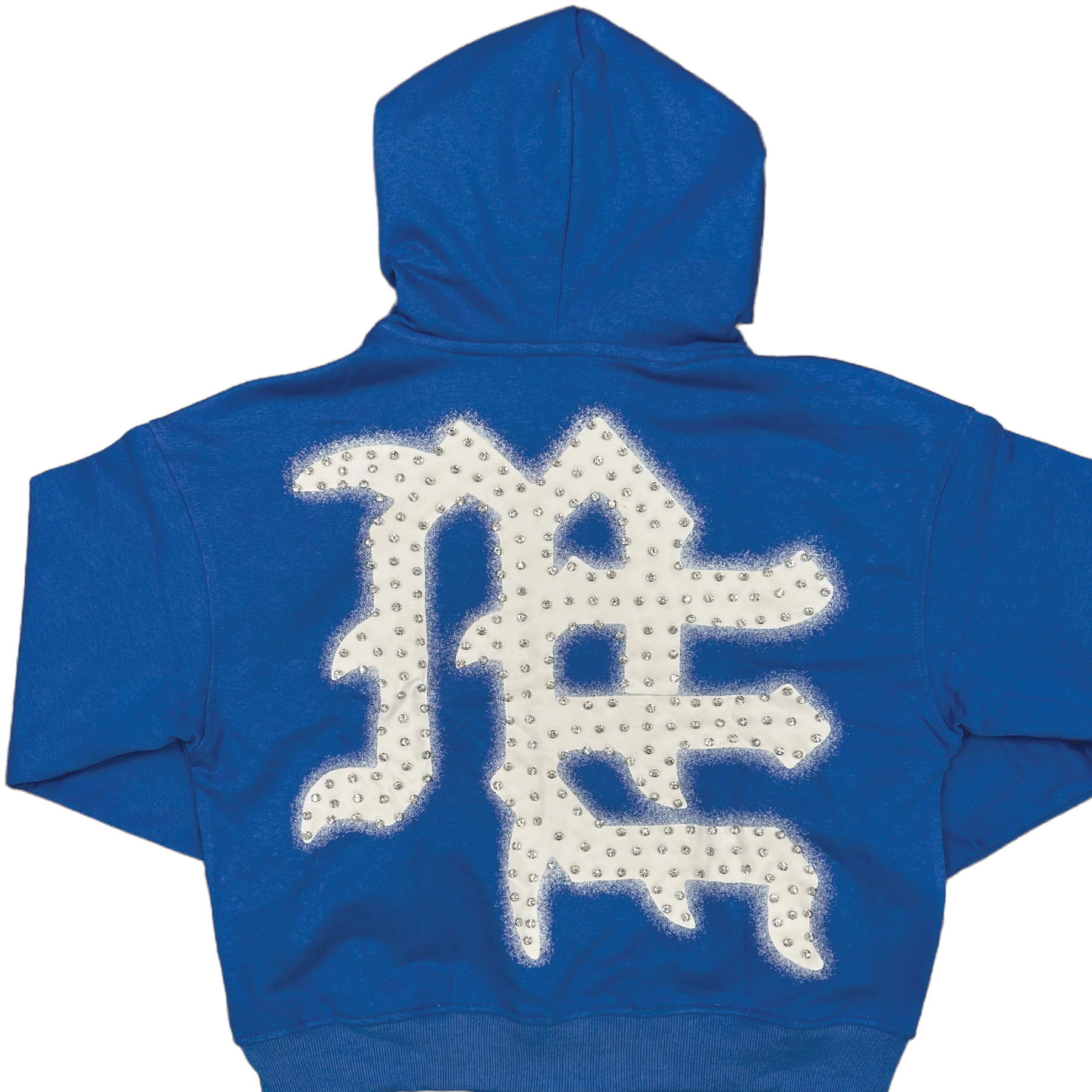 Mixed Emotion Blue 'End' Rhinestone Hoodie