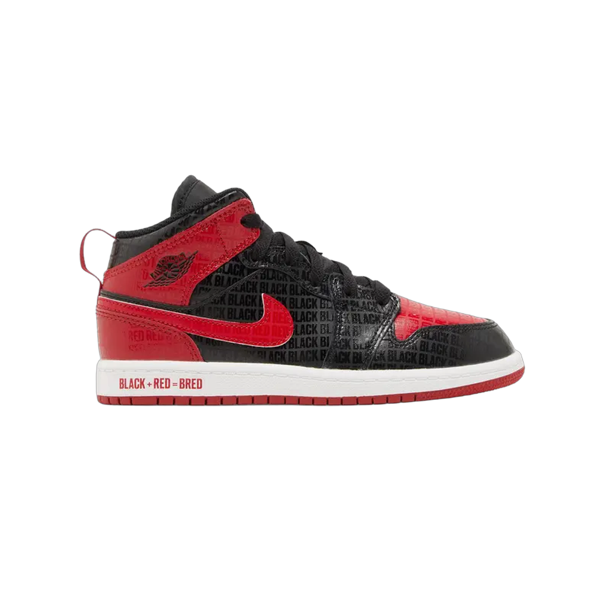 Air Jordan 1 Mid SS PS 'Black + Red = Bred'