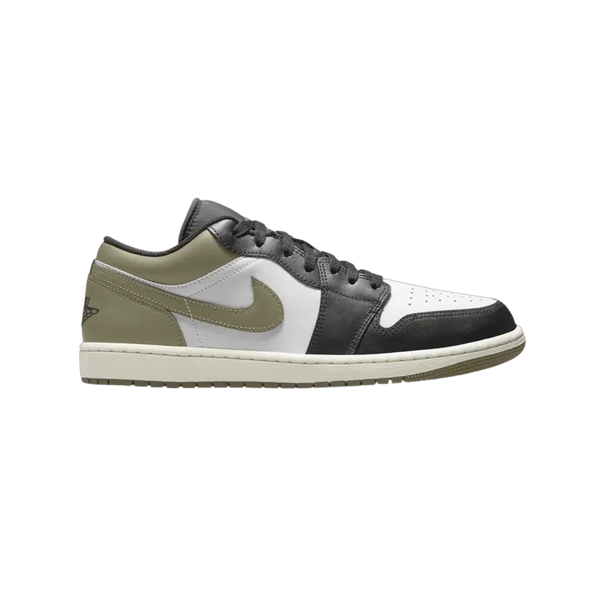 Pre-Owned No Box Air Jordan 1 Low 'Black Toe Medium Olive'